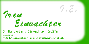 iren einvachter business card